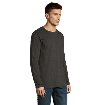 Heren imperial tshirt met lange mouwen (houtskoolmelange)