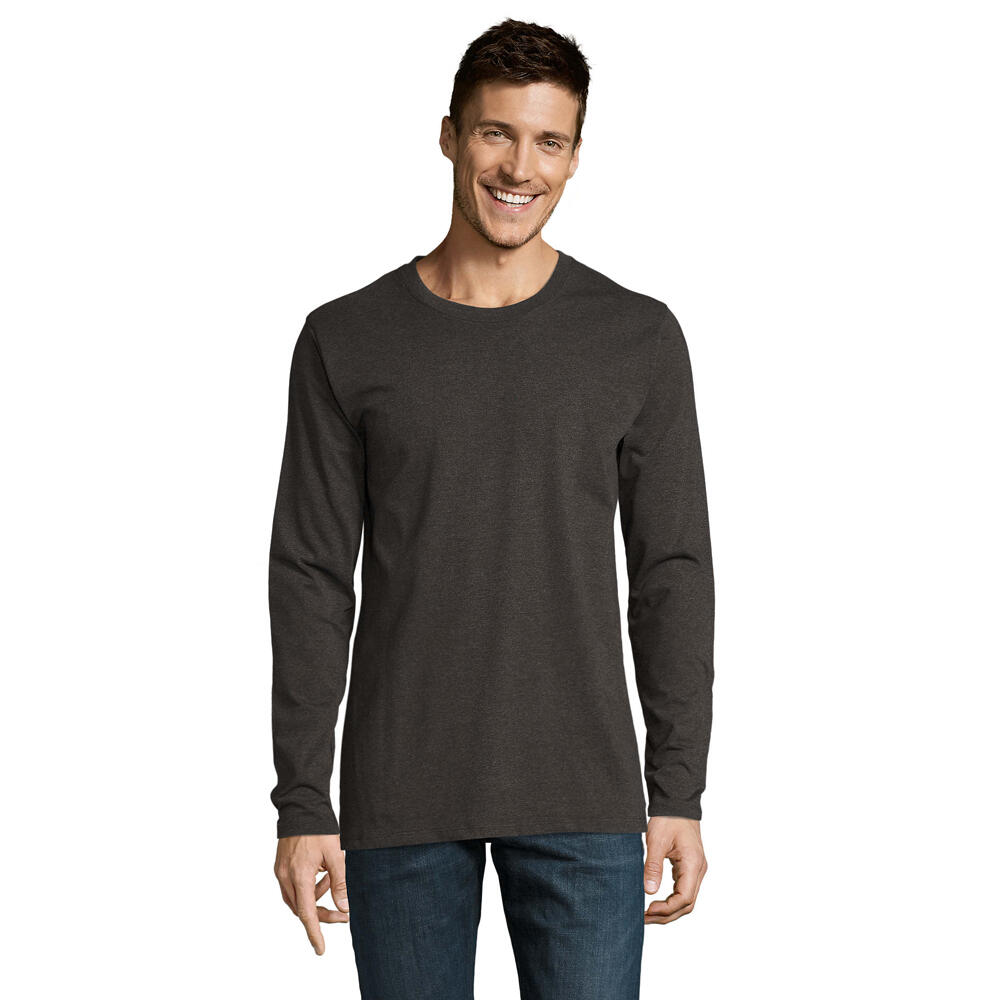Sol's - Tshirt Imperial Homme (charbon Chiné) - T-shirt Manches Courtes - Gris|marron - 40 M - Decathlon