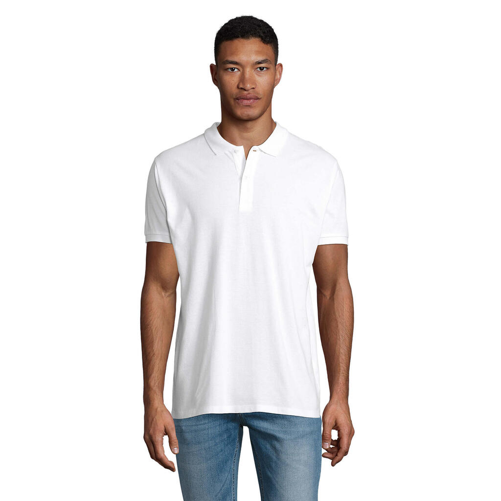 Mens Planet Polo Shirt (White)