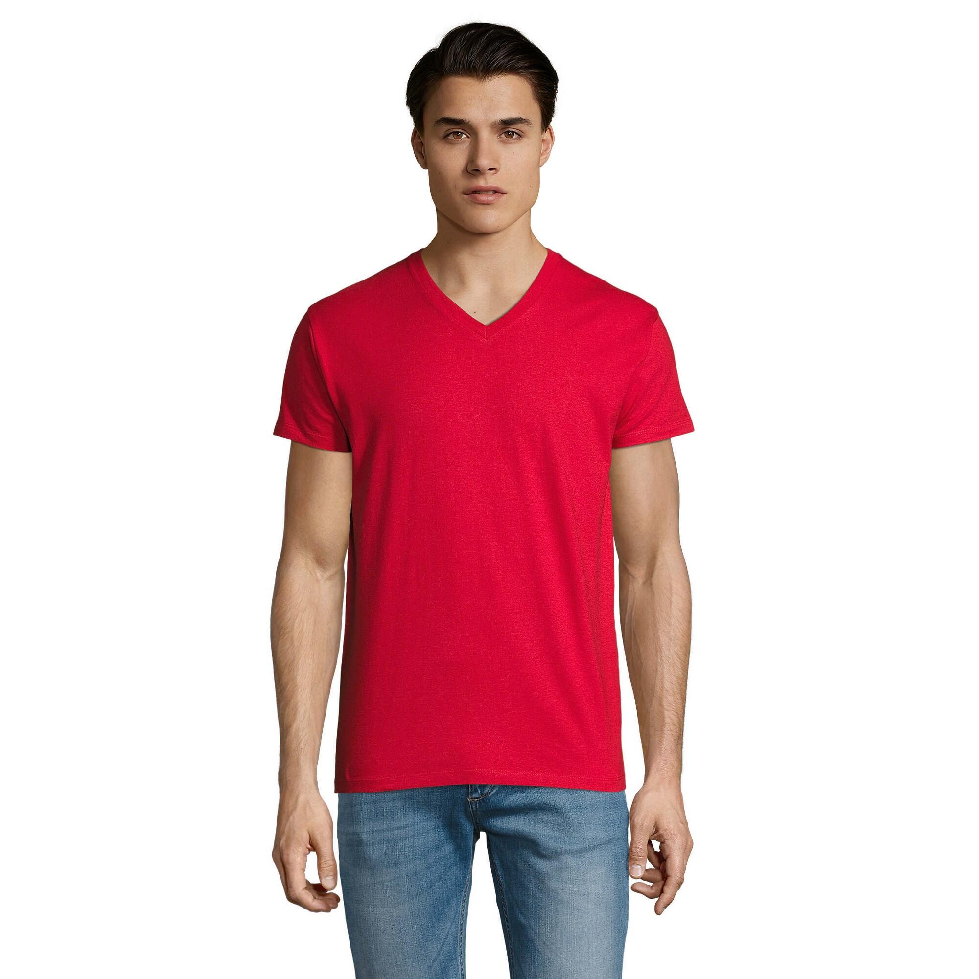 SOL'S T-Shirt Imperial com decote em V para homem Vermelho