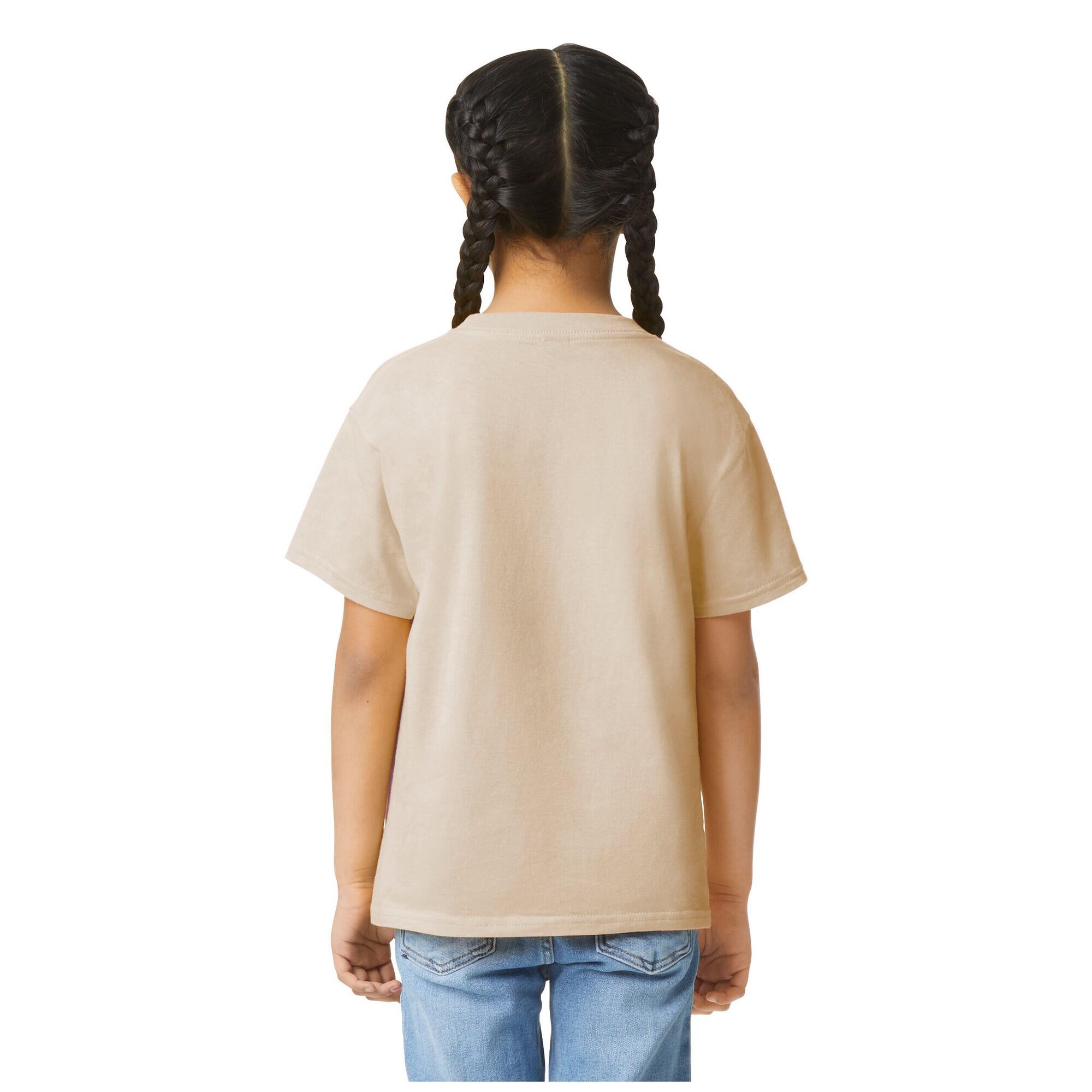 T-Shirt de algodão leve para crianças e jovens (Areia) 2/4