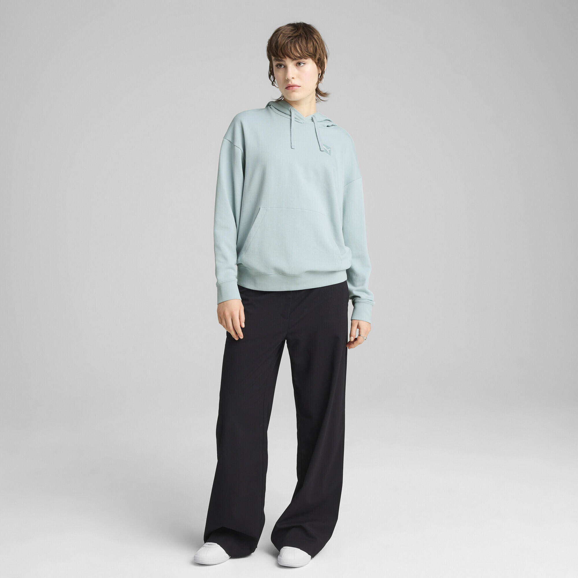 Felpa con cappuccio ESS ELEVATED Comfort da donna PUMA Modern Mint Green 6/7