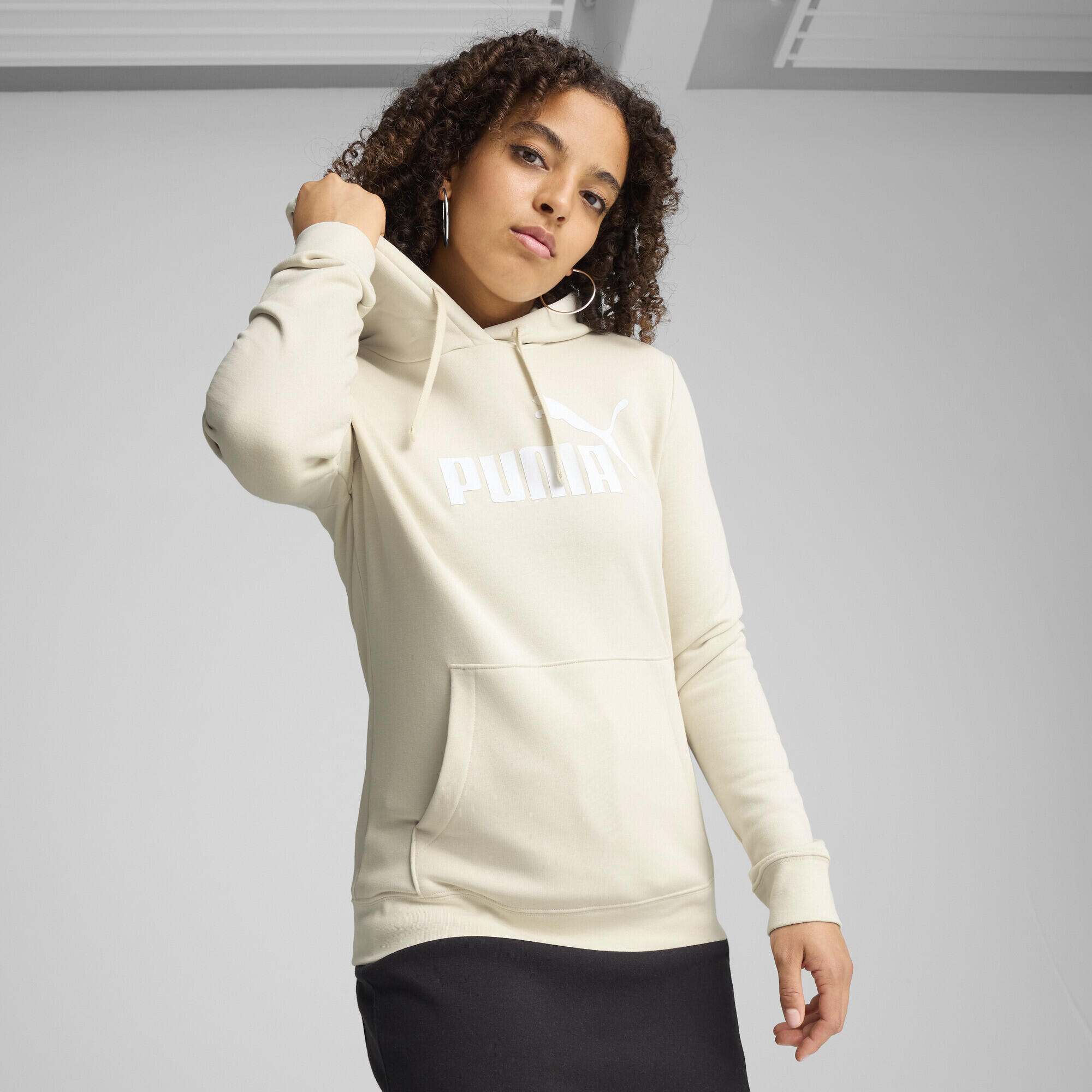 Felpa con cappuccio ESS N. 1 Logo da donna PUMA Alpine Snow White 2/7