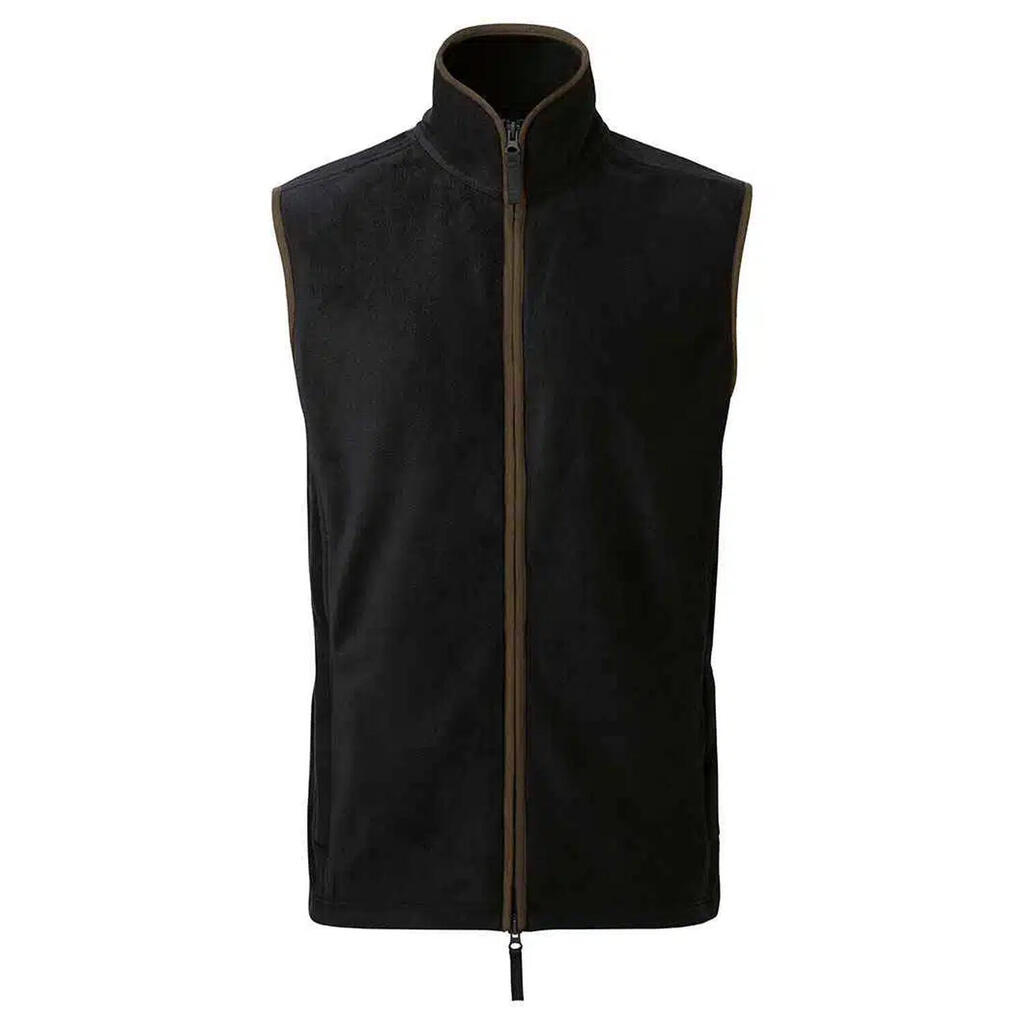 Mens Artisan Fleece Gilet (Black/Brown)