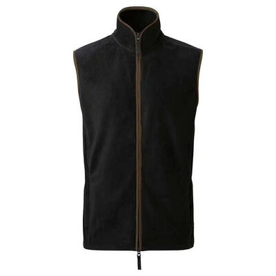 Heren artisan fleece gilet (zwart/bruin)