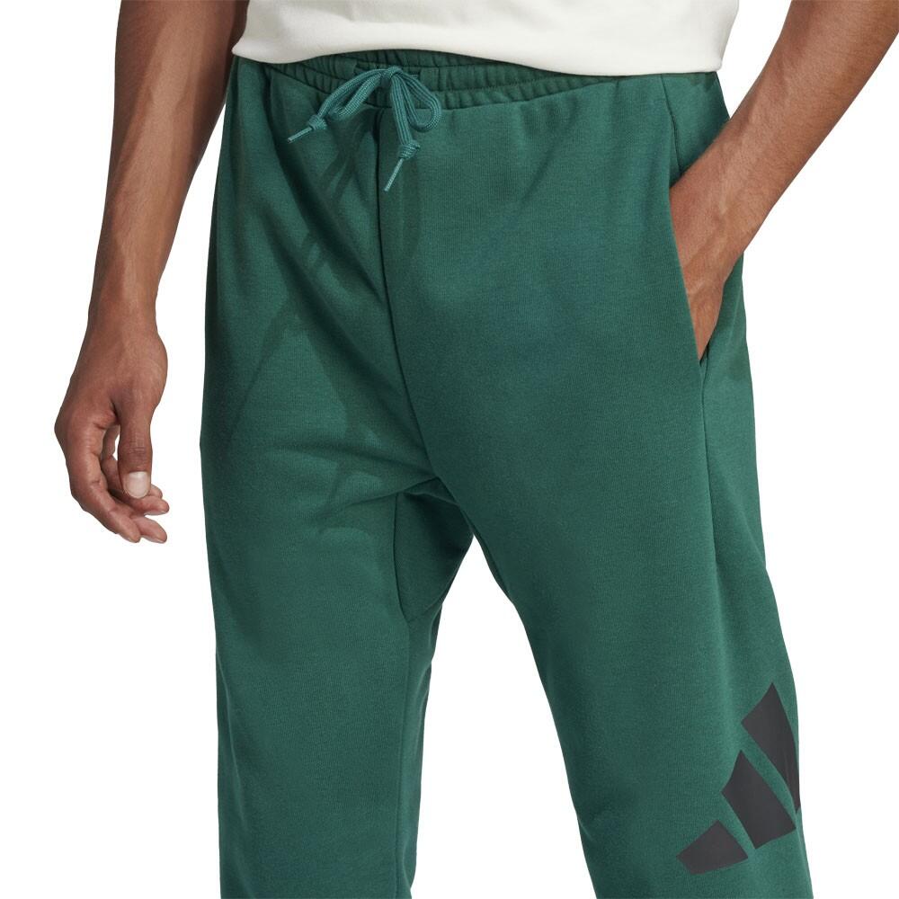 Pantalone uomo adidas essentials big logo french terry - verde 2/4