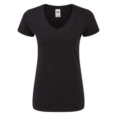Dames iconic 150 v hals tshirt (fuchsia)