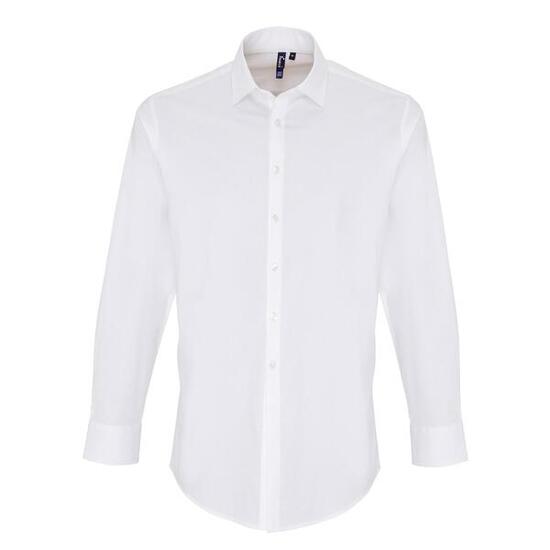 Camicia Elasticizzato Manica Lunga Uomo Premier Bianco