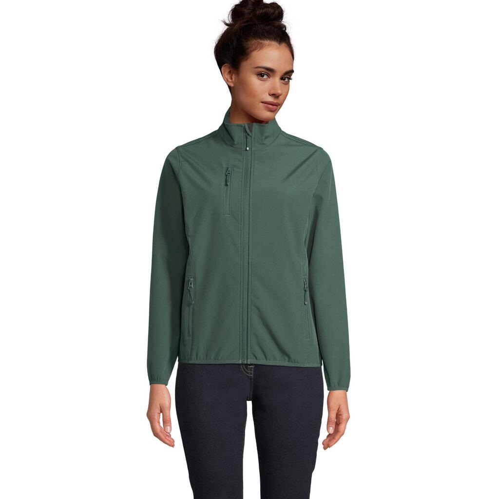 Womens/Ladies Falcon Zipped Soft Shell Jacket (Forest Green)