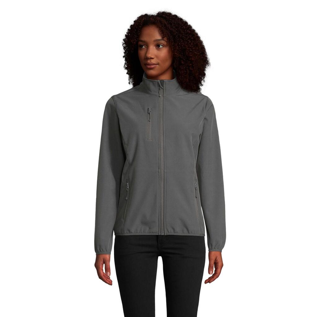 Womens/Ladies Falcon Zipped Soft Shell Jacket (Charcoal Grey)