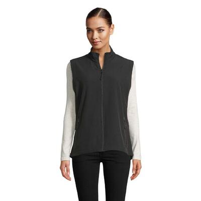 Dames race softshell bodywarmer (zwart)