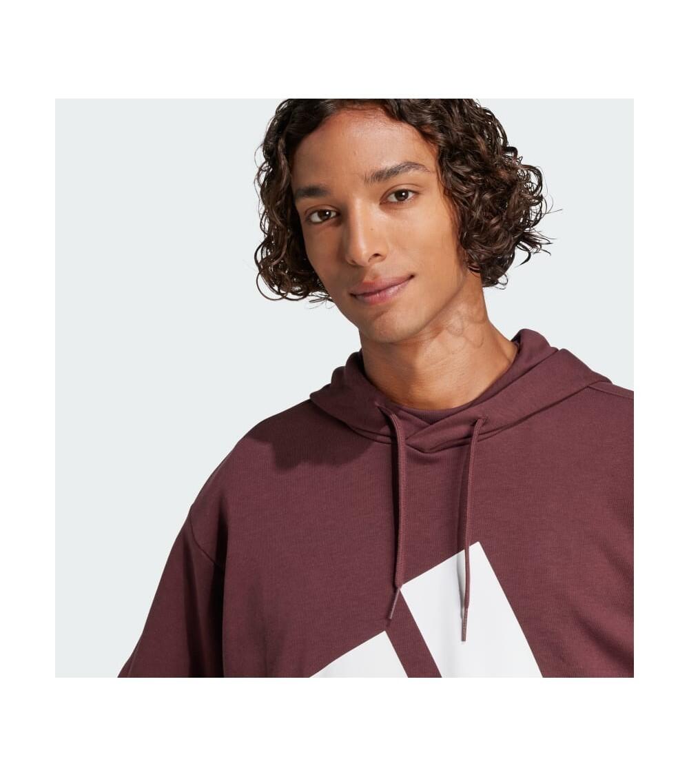 Felpa uomo adidas essentials big logo french terry - bordeaux 4/5