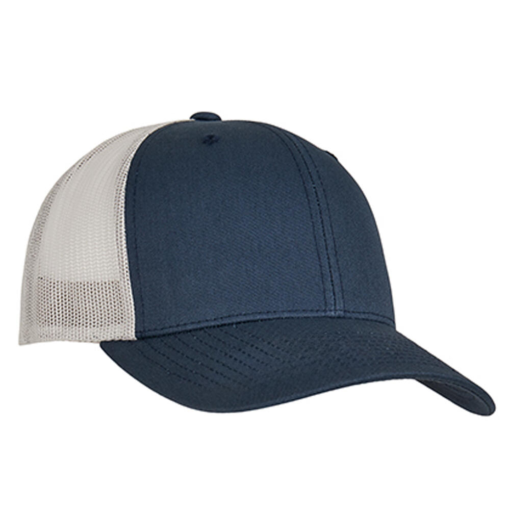 Retro tweekleurige truckerpet (Marine / Zilver) 2/2