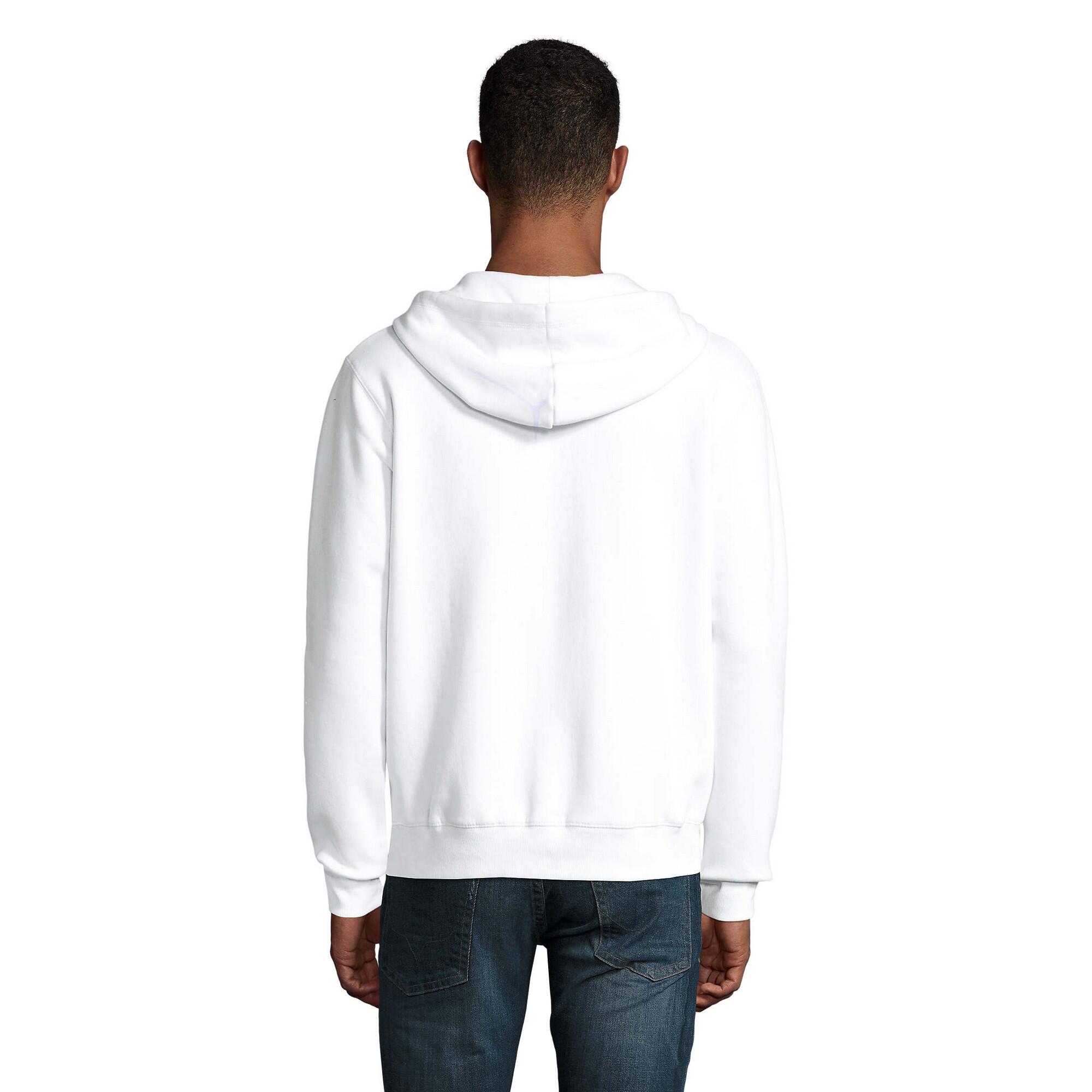Felpa Con Cappuccio E Zip Intera Uomo SOLS Spike Bianco 2/4