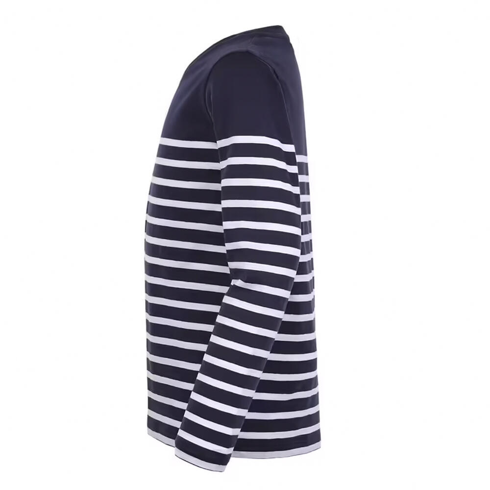 Camiseta Matelot de Rayas de Manga Larga para Niños/Niñas Marino French, Blanco 3/4