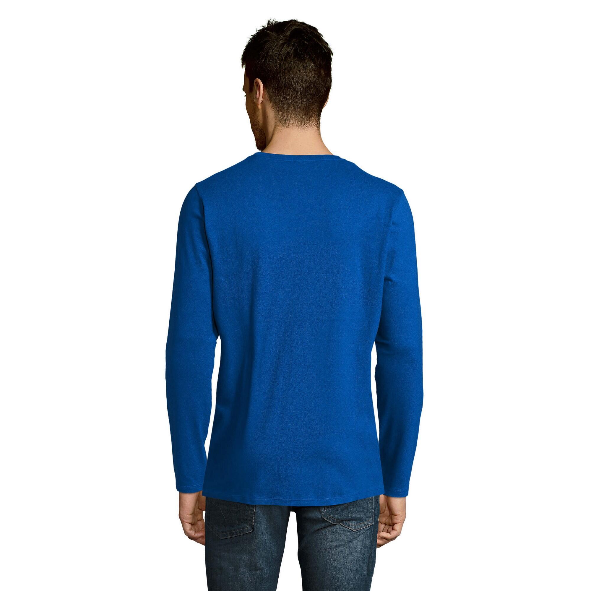 T-Shirt de manga comprida em algodão imperial para homem (Azul Real) 2/3