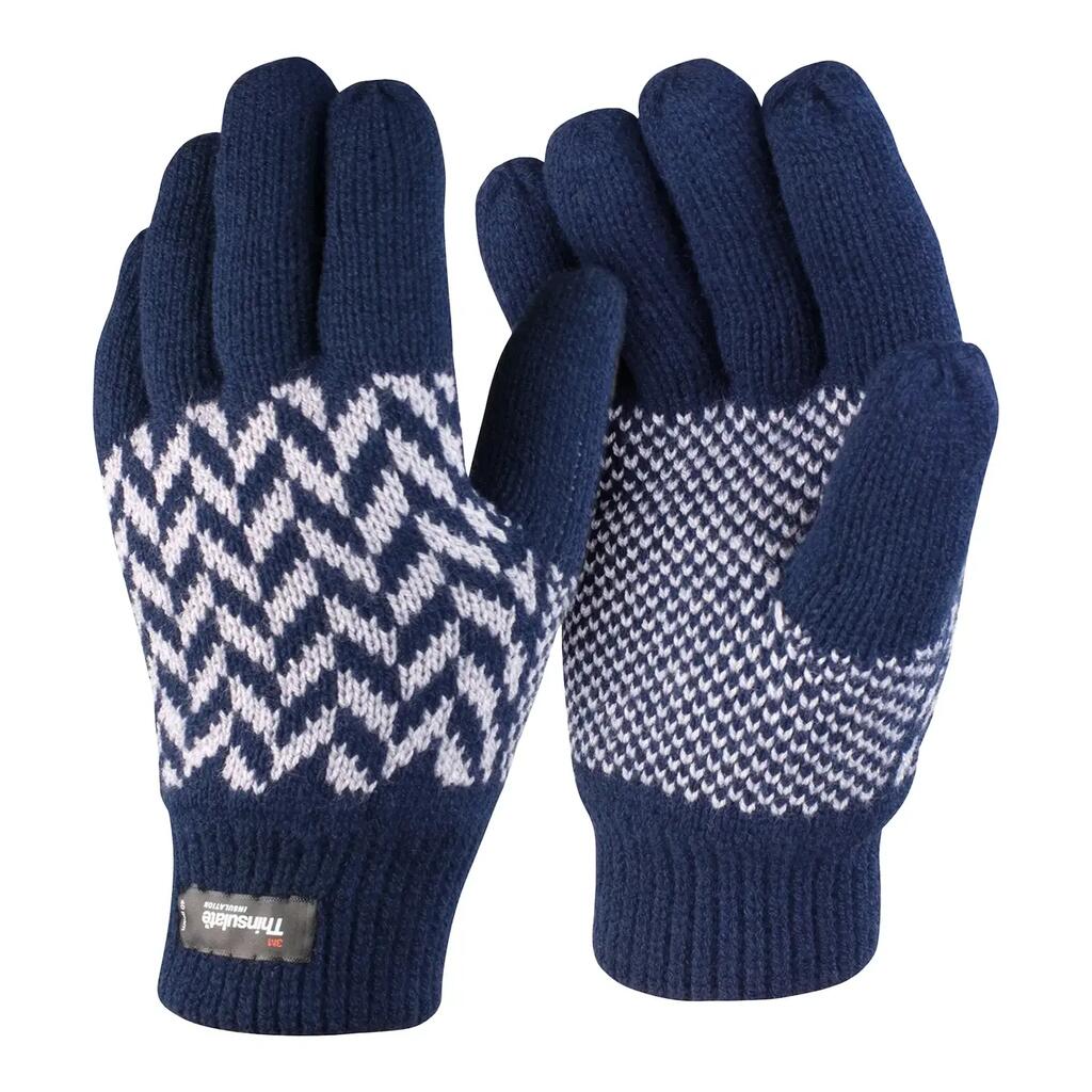 Unisex Adult Thinsulate Patterned Gloves (Navy)