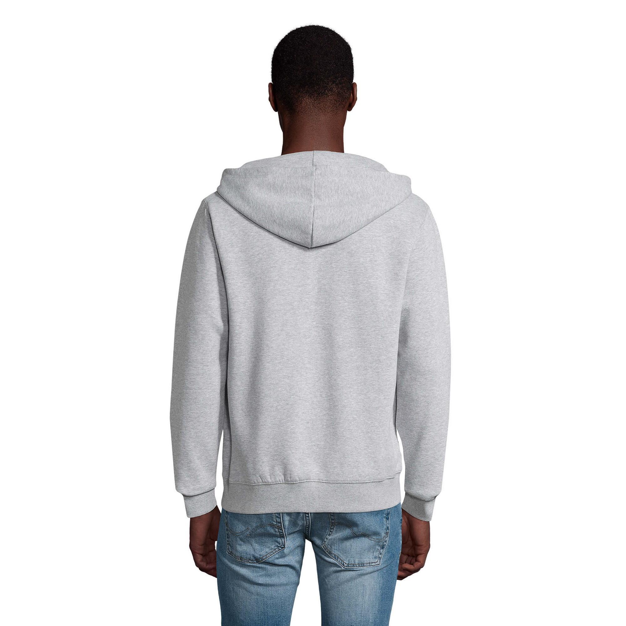 Felpa Con Cappuccio Con Cerniera Uomo SOLS Spike Grigio Melange 2/4