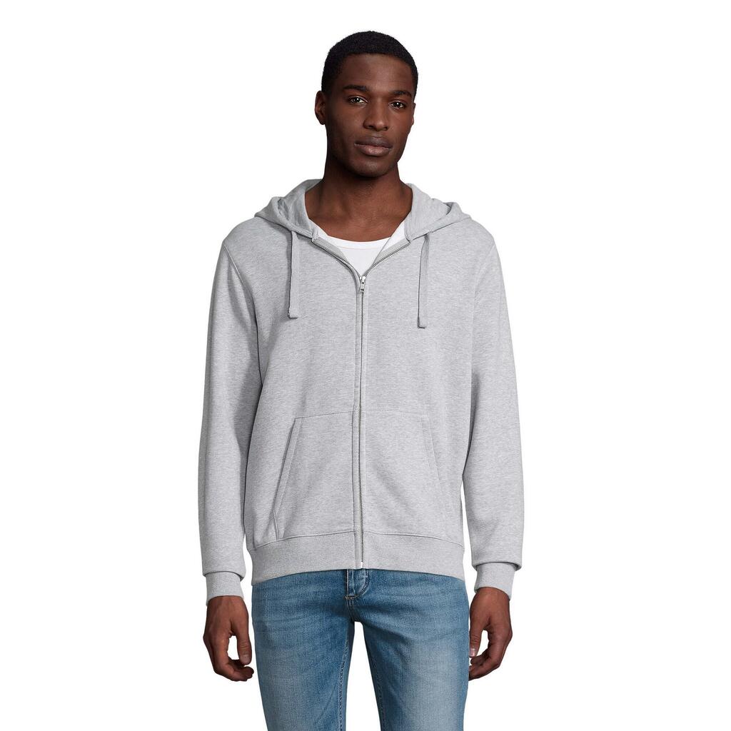 Mens Spike Zipped Hoodie (Grey Melange)