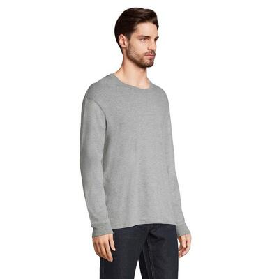 Unisex adult pioneer melange tshirt met lange mouwen (grijze melange)