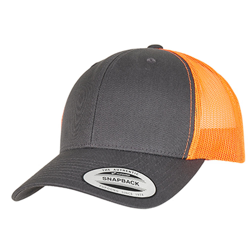 Retro Caminhão de duas tonalidades Boné Antracite / Laranja Neon