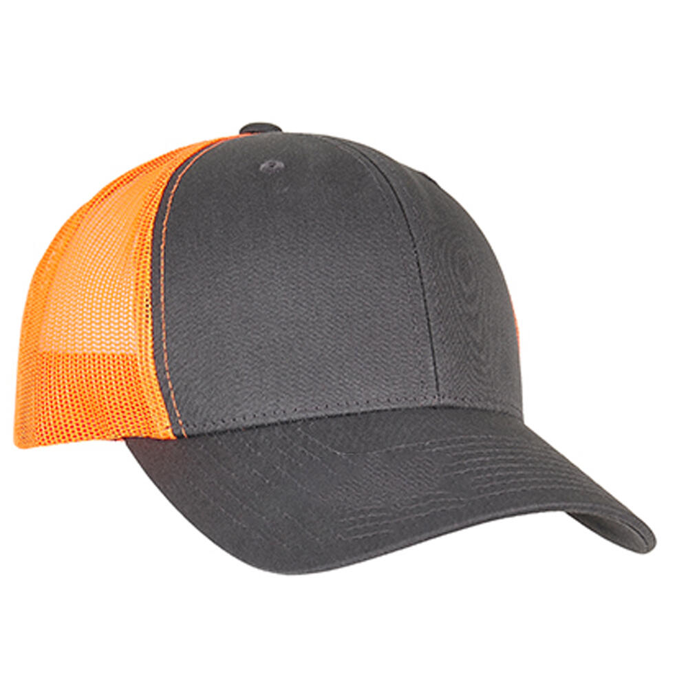 Trucker Cap Zweifarbig Damen und Herren Holzkohle/Neon-Orange 2/2
