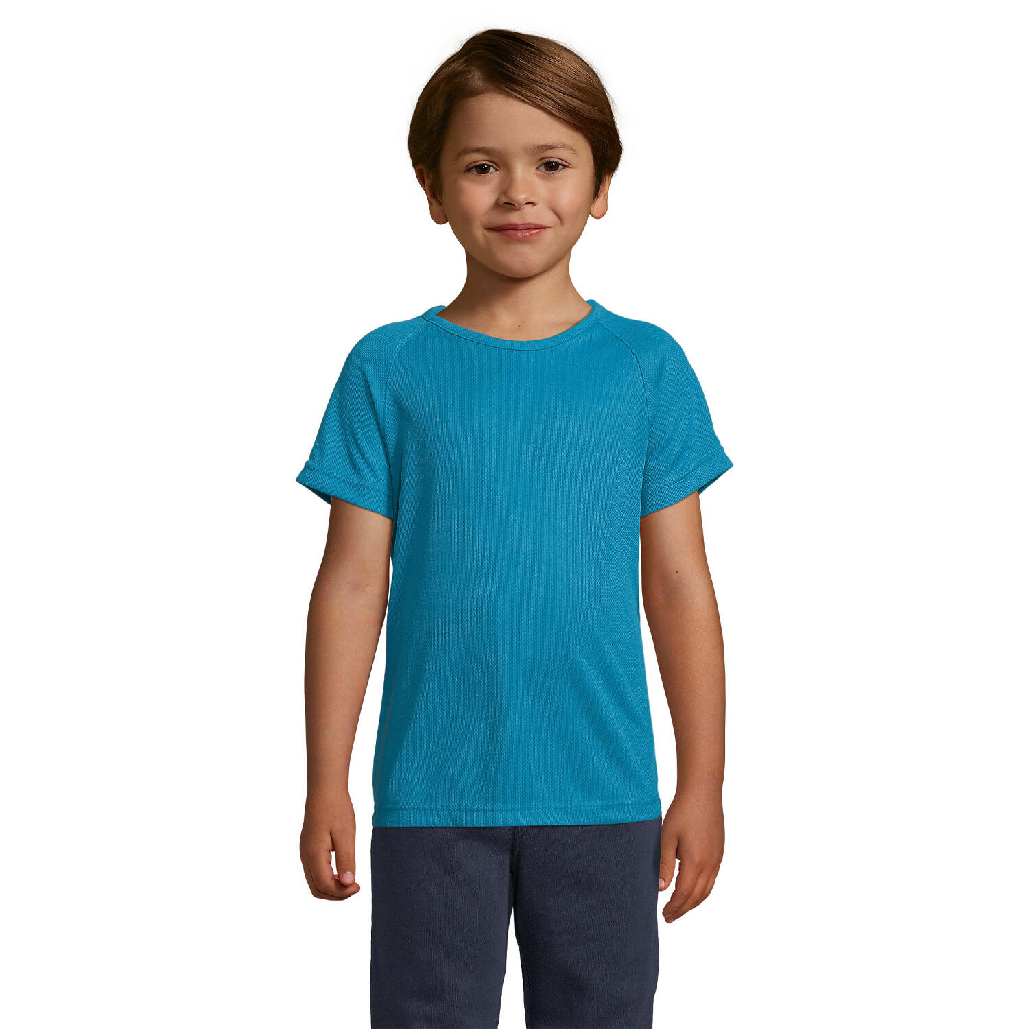 Sol's - Tshirt Sporty Enfant (turquoise Pâle) - T-shirt Manches Courtes - Bleu - 10 À 12 Ans - Decathlon