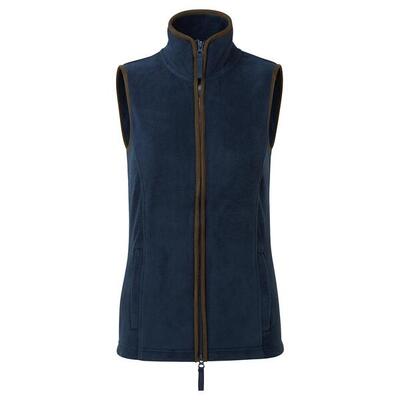 Dames artisan fleece gilet (marine / bruin)