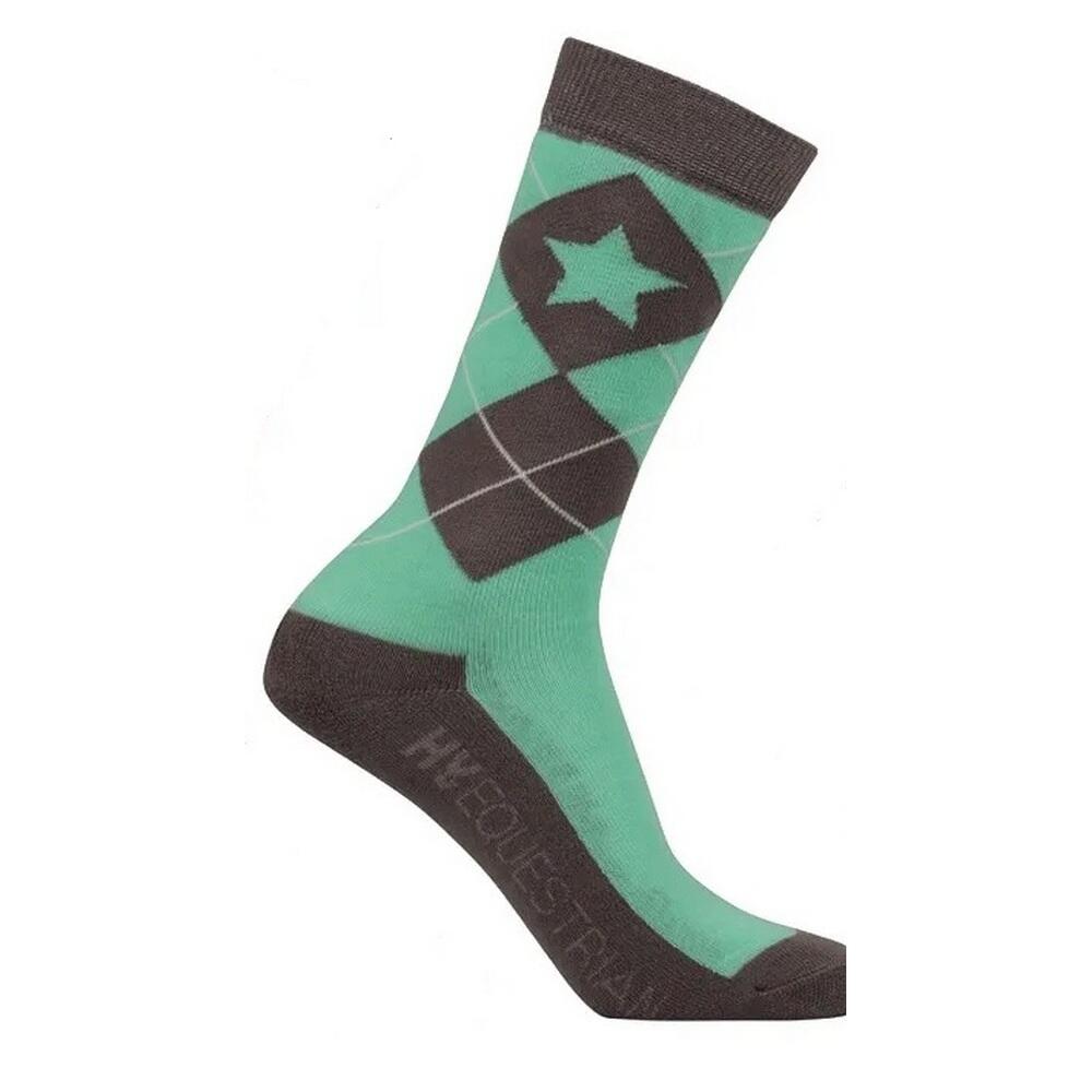 Childrens/Kids Stella Socks Set (Pack of 3) (Charcoal/Mint) 2/2