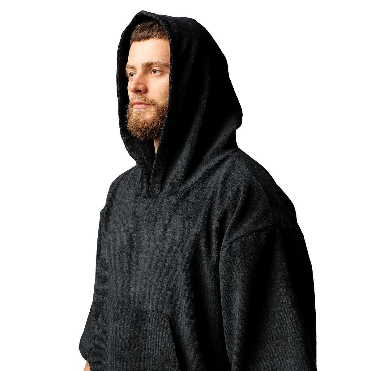 Accappatoio poncho in microfibra 100 cm nero Terry Towel 4/7