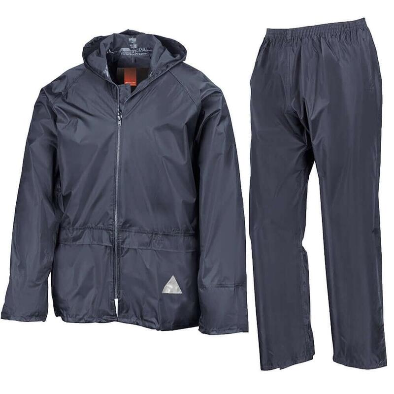 Conjunto de casaco e calças impermeáveis para homem Azul Marinho