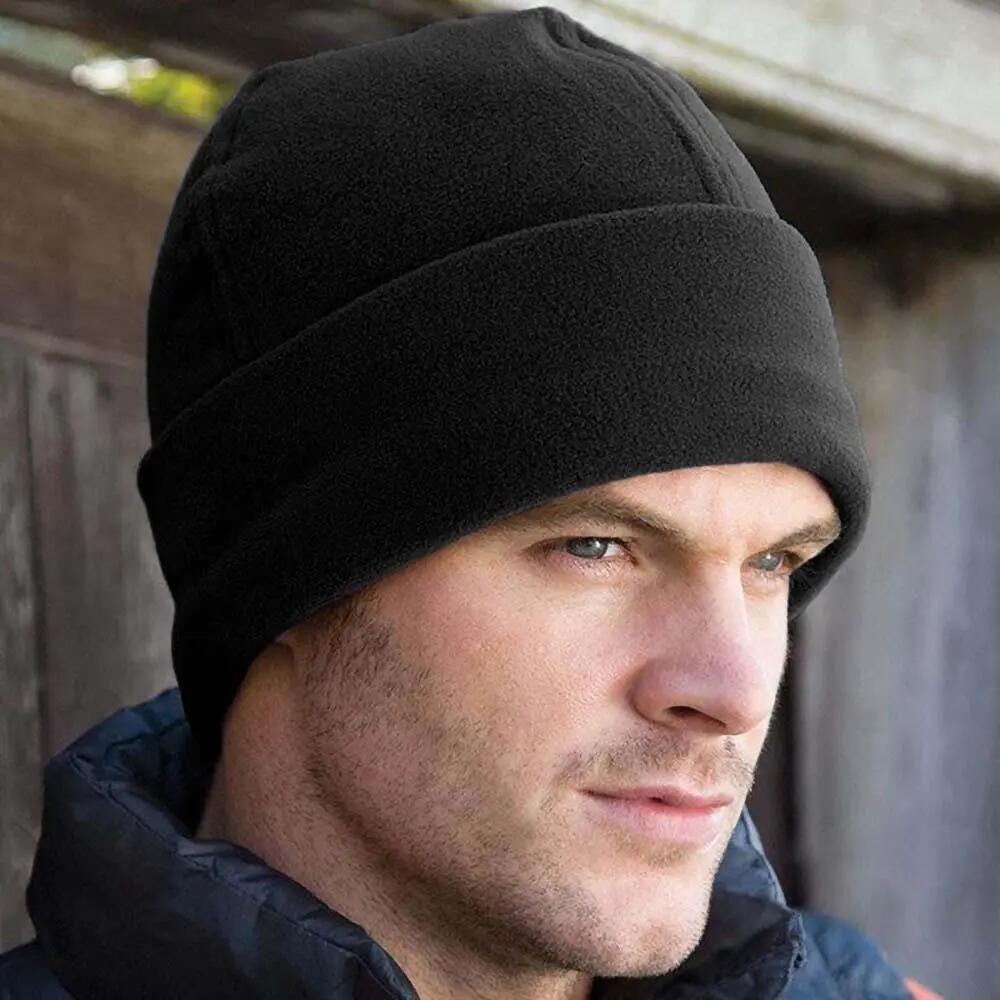 Unisex Winter Essentials Active Fleece Ski Bob Hat (Black)