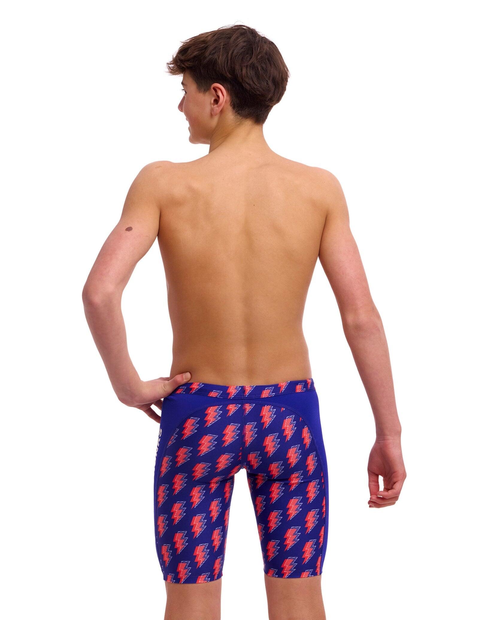 Funky Trunks Boys Flash Swim Training Jammer - Blue/Red 2/5