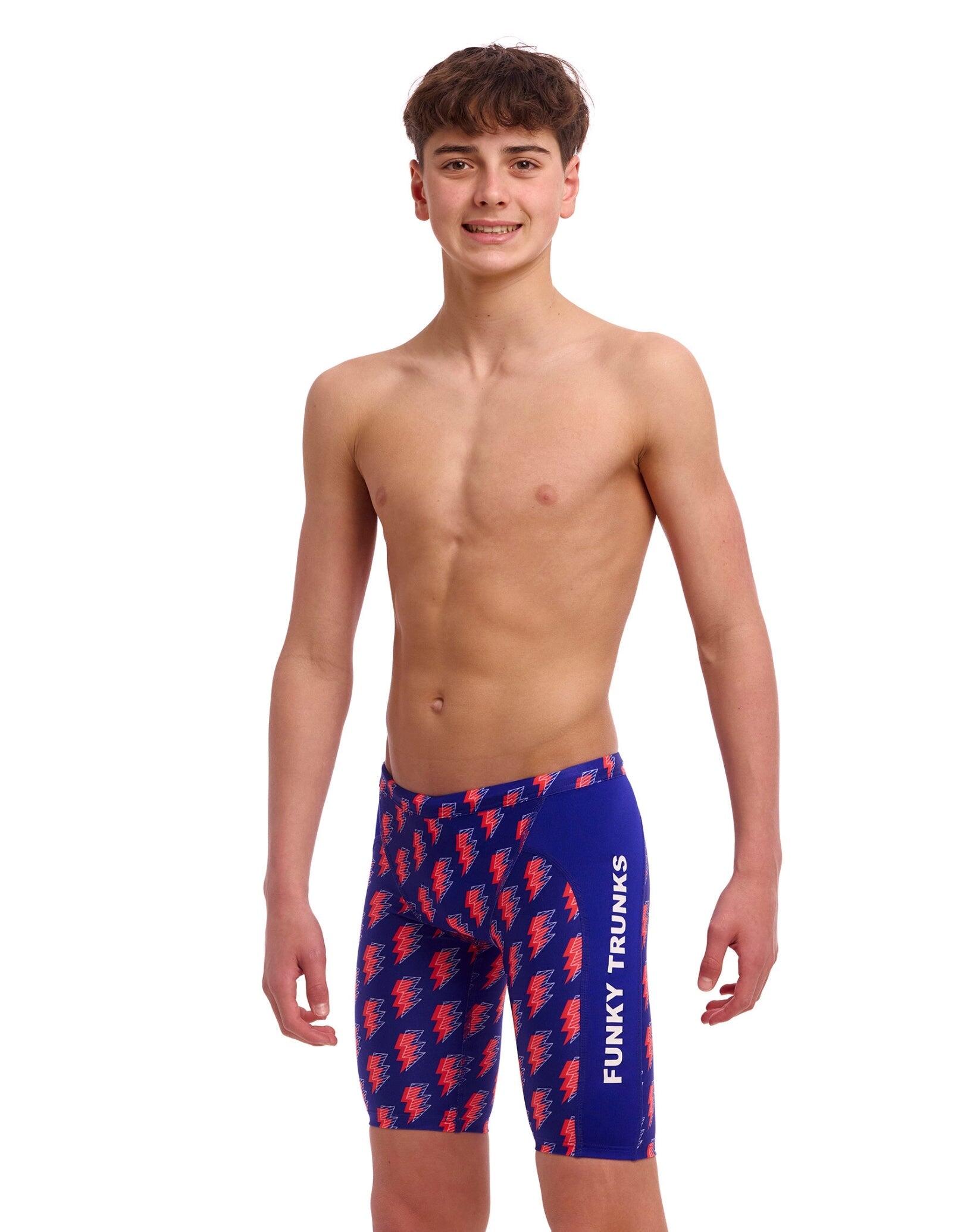 Funky Trunks Boys Flash Swim Training Jammer - Blue/Red 1/5