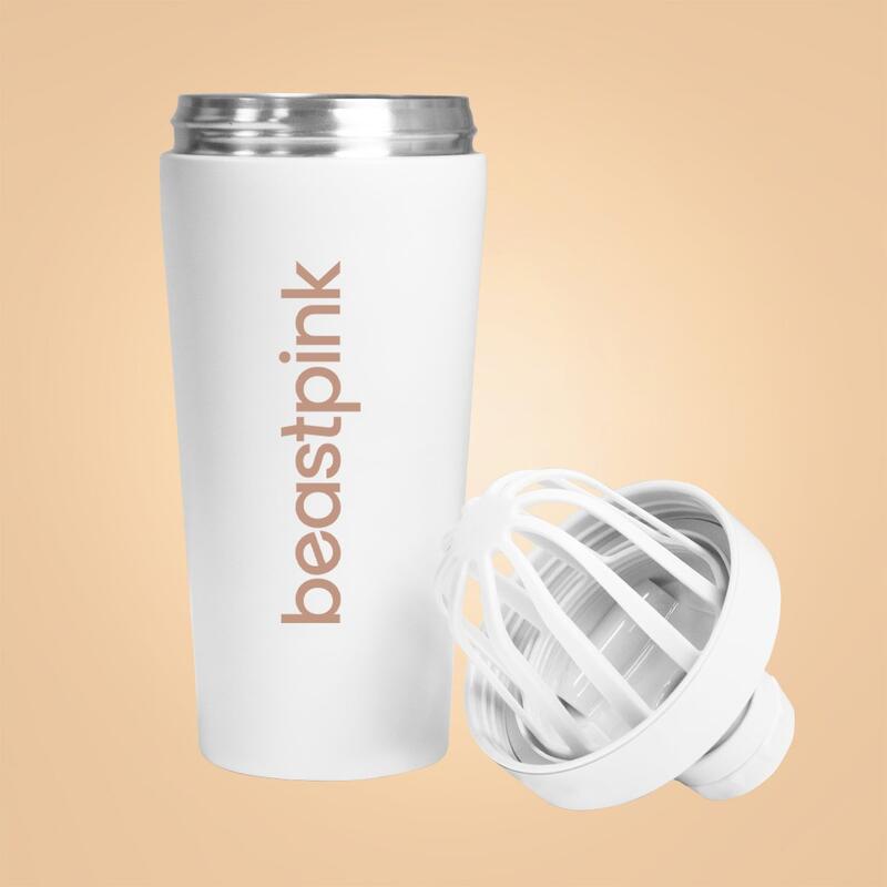 Stalowy shaker 650 ml White BeastPink