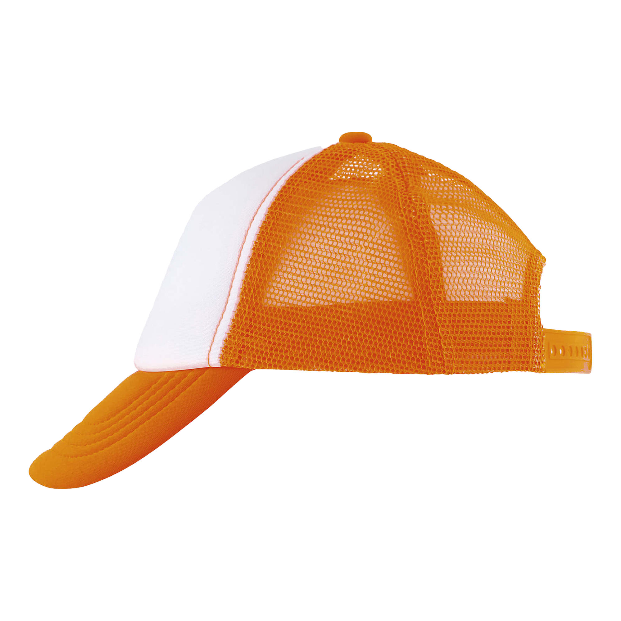 Kinder/Kids Bubbel Baseballpet (Wit/neon-oranje) 3/4
