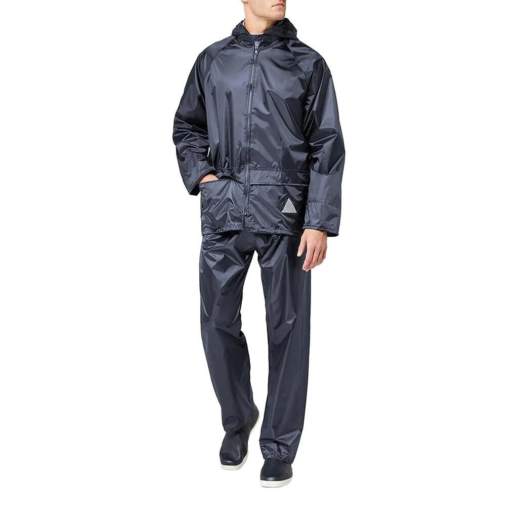 Mens Heavyweight Waterproof Rain Suit (Jacket & Trouser Suit) (Navy)