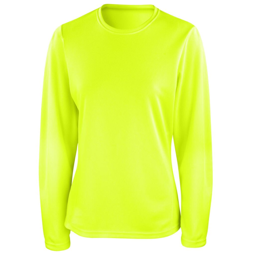 Ladies/Womens Sports QuickDry Long Sleeve Performance TShirt (Lime Green)