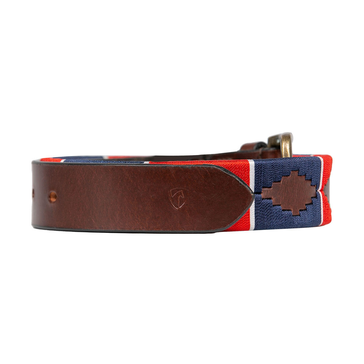 Womens/Ladies Leather Polo Belt (Red/Navy/White) 2/2