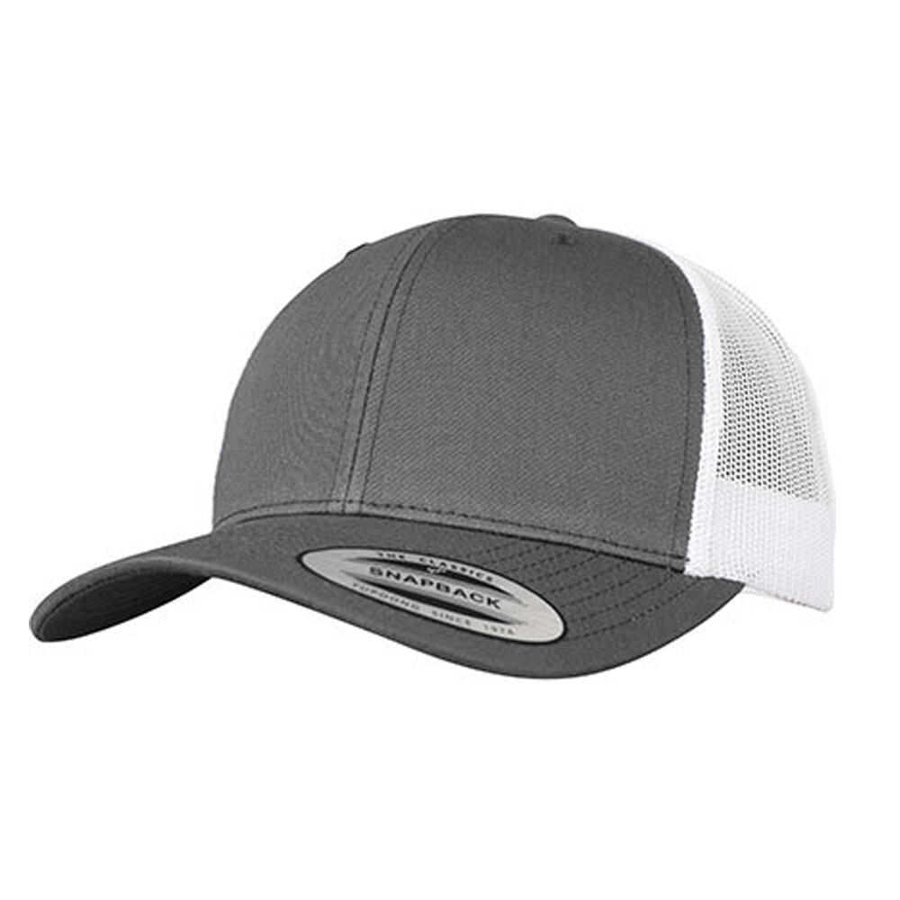 FLEXFIT Cappellino Da Camionista Retrò A Due Tonalit� Flexfit Grigio Scuro Bianco