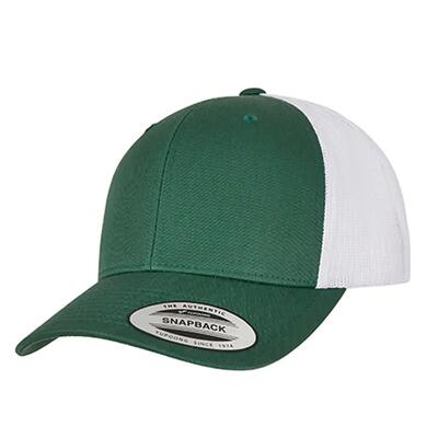 Retro tweekleurige truckerpet (buck/wit)