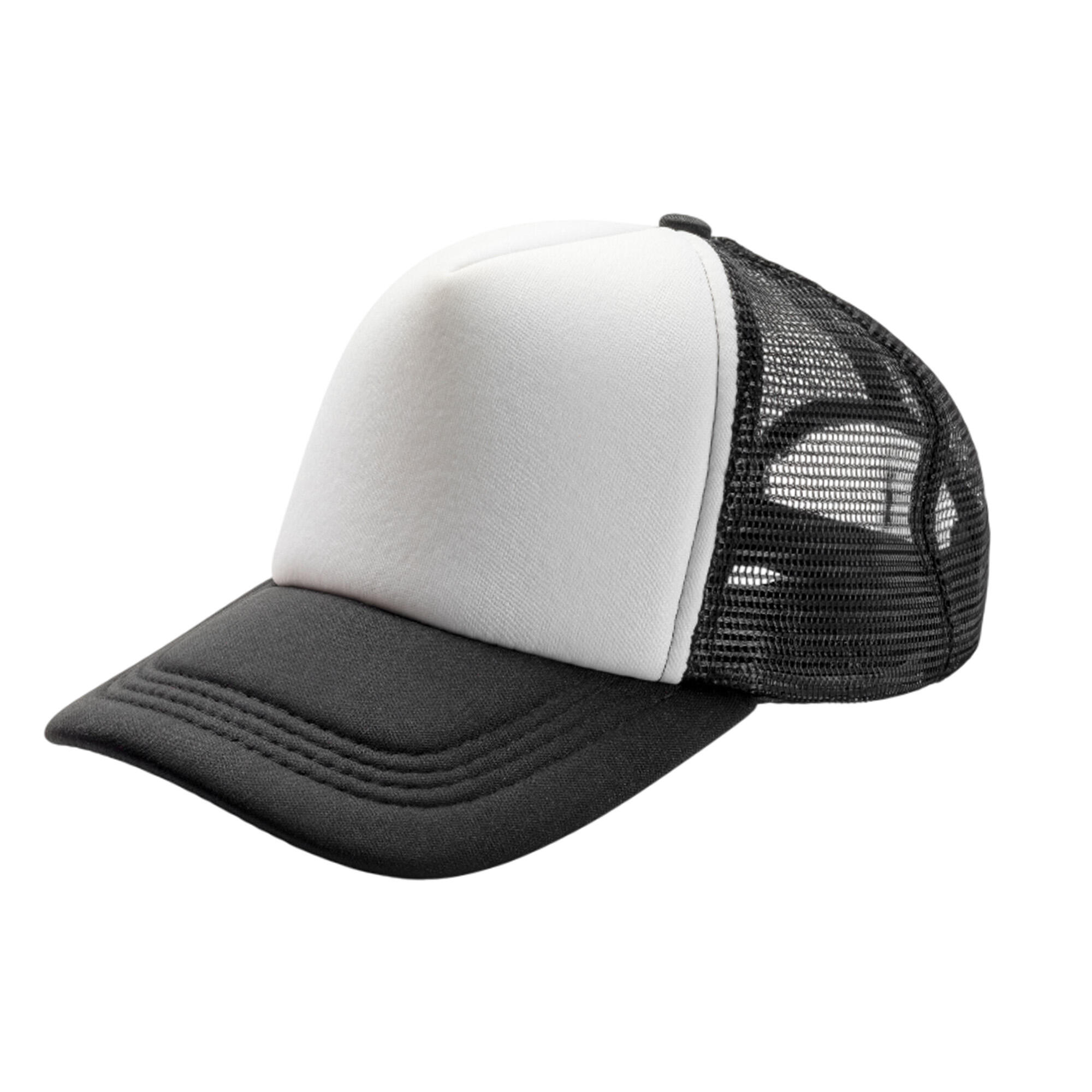 Boné de malha para camionista Detroit (Preto / Branco) 2/2