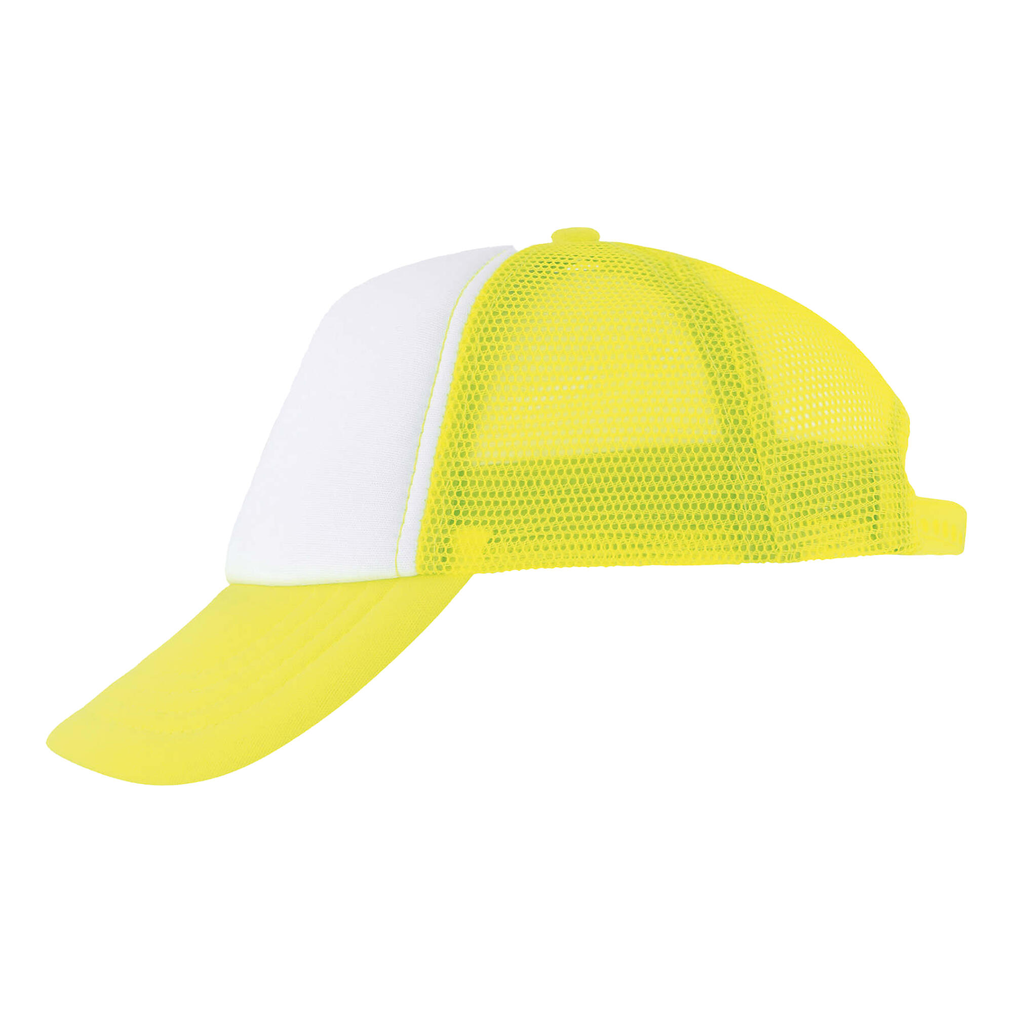 Kinder/Kids Bubbel Baseballpet (Wit/neon geel) 3/4