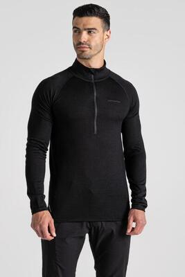 Herren Wandern Fleece - Expert Merino Half Zip Long Sleeved Baselayer