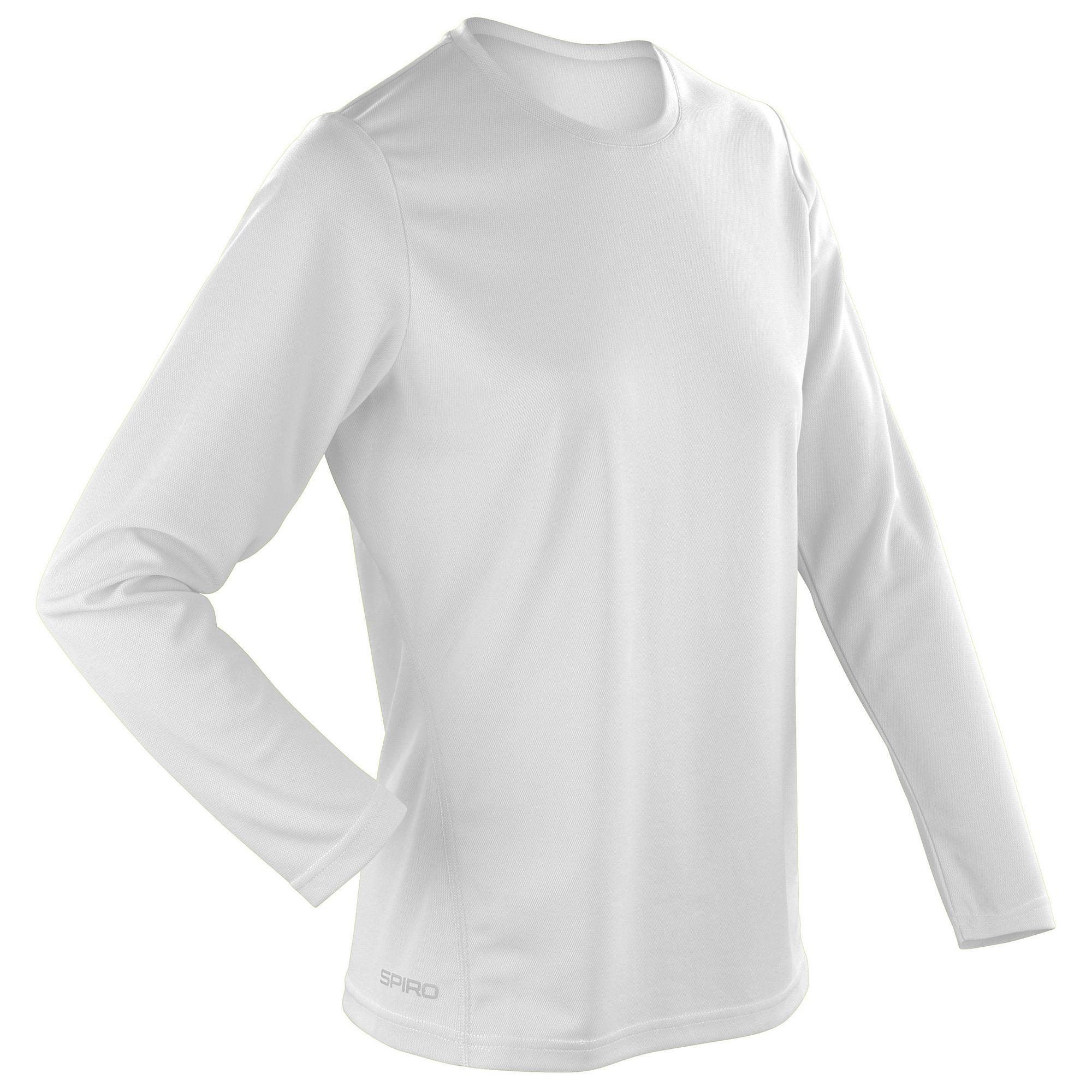 Camiseta de deporte de manga larga y secado rápido para chica/mujer Blanco 2/2