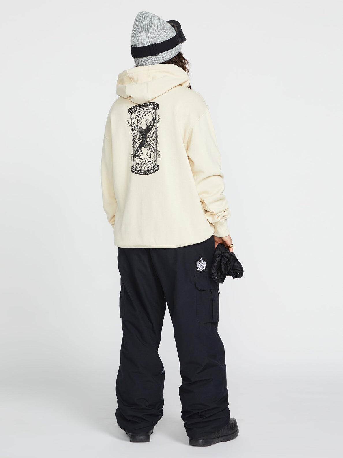 Camisola de neve para mulher Volcom Melancon Hoodie - Branco Off 4/4
