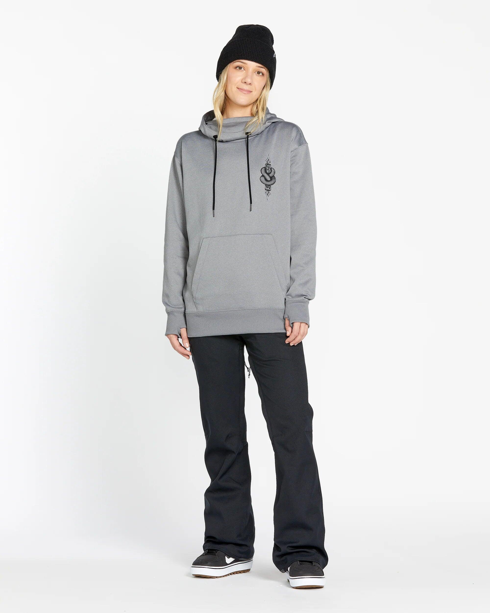 Sweat à capuche technique pour femmes Volcom Riding Hydro - Heather Grey 3/4