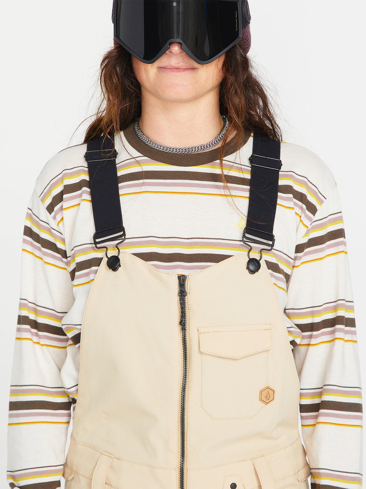Pantalon de Snowboard pour Femmes Volcom Swift Bib Overall - Sand 4/4