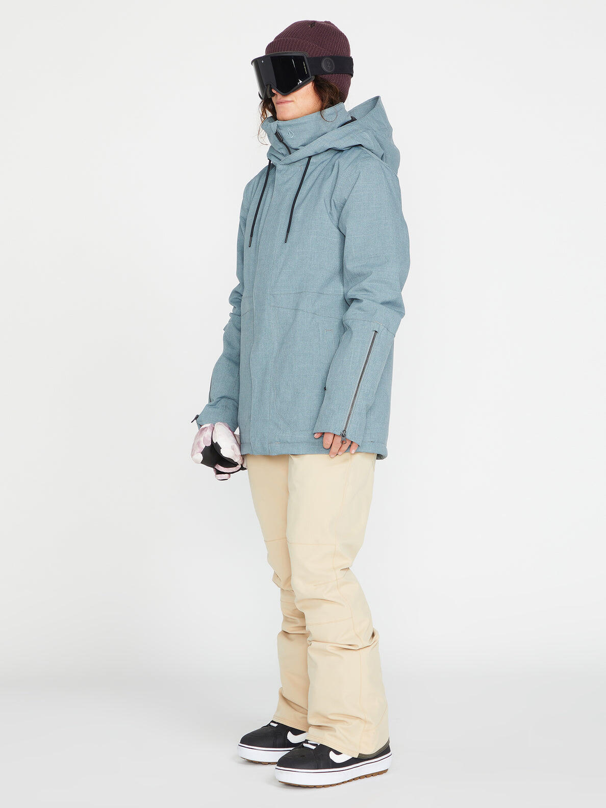 Pantalon de Snowboard pour Femmes Volcom Swift Bib Overall - Sand 3/4