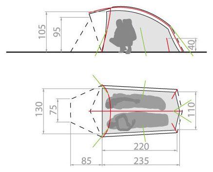 Tente Vaude Taurus UL 2P Verte 2/2
